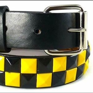 Childrens Kids 2 Row Metal Pyramid Studded Leather